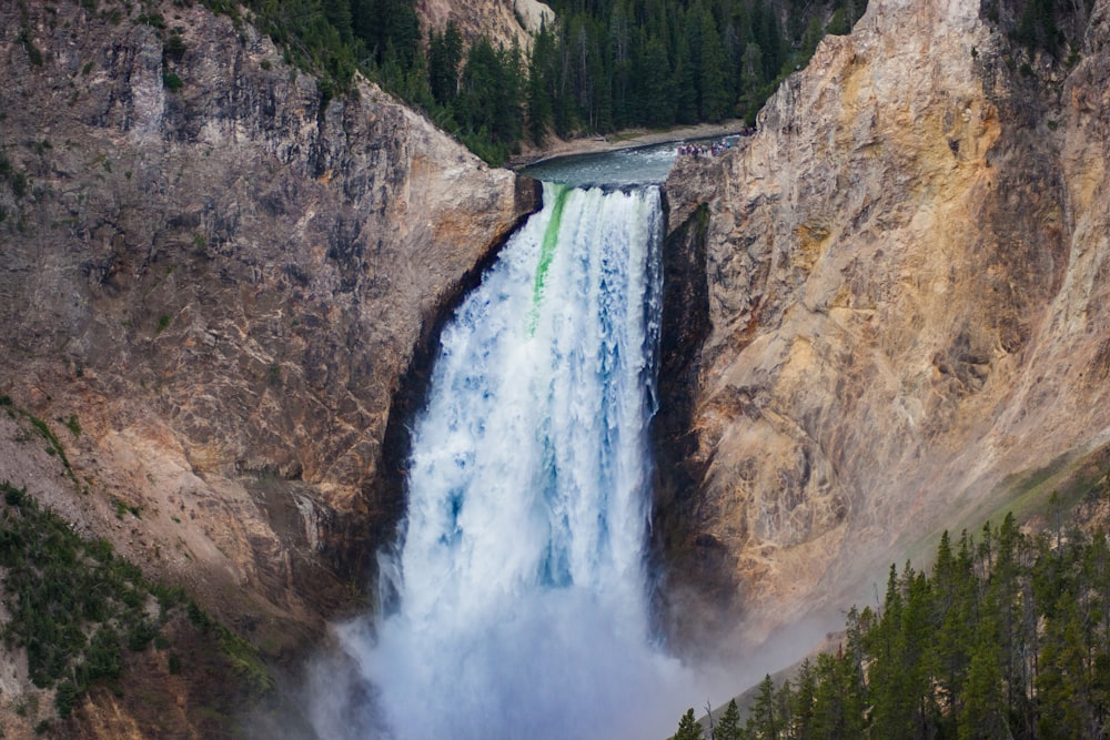 timelapse photography of waterfalls