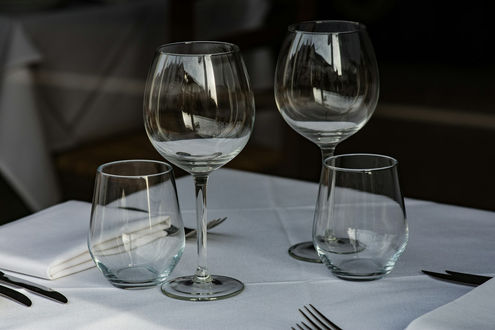 Sigma 85mm F1.4 EX DG HSM sample photo. Two clear wine glasses photography