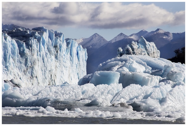 The vast Columbia Icefield with rugged ice formations stretching across the horizon.