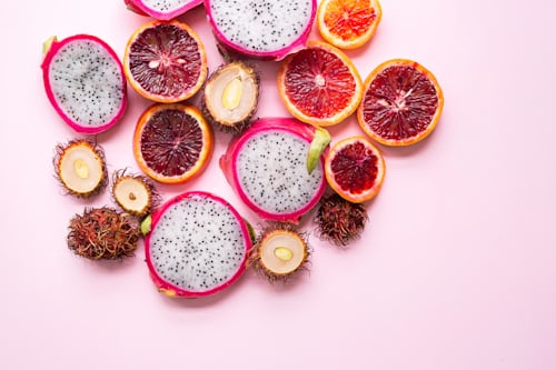 Dragon Fruit and dehydrated oranges