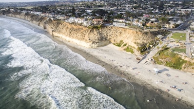 A picturesque beach view from a seaside property.