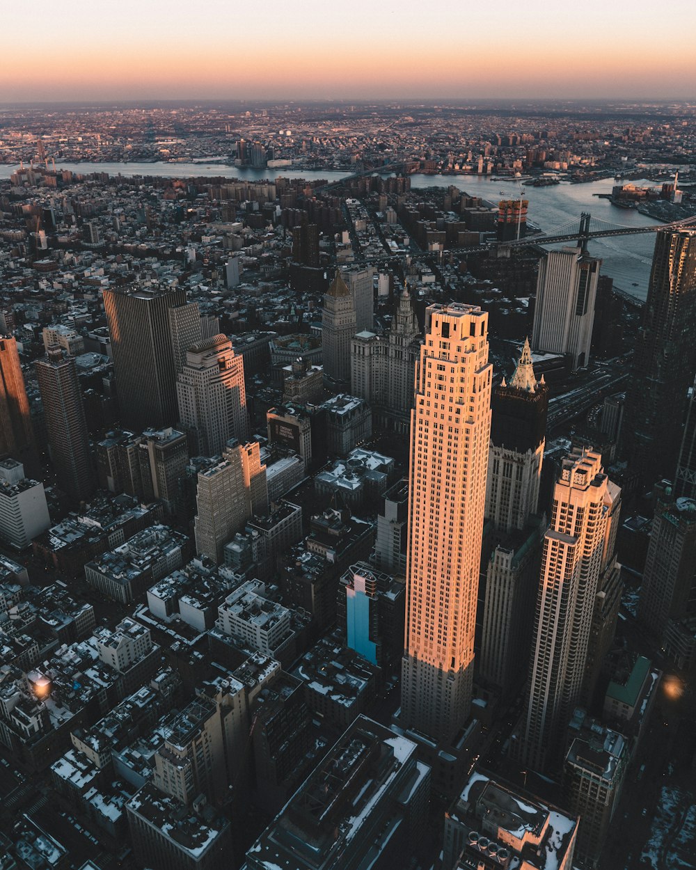 bird's eye view of New York City