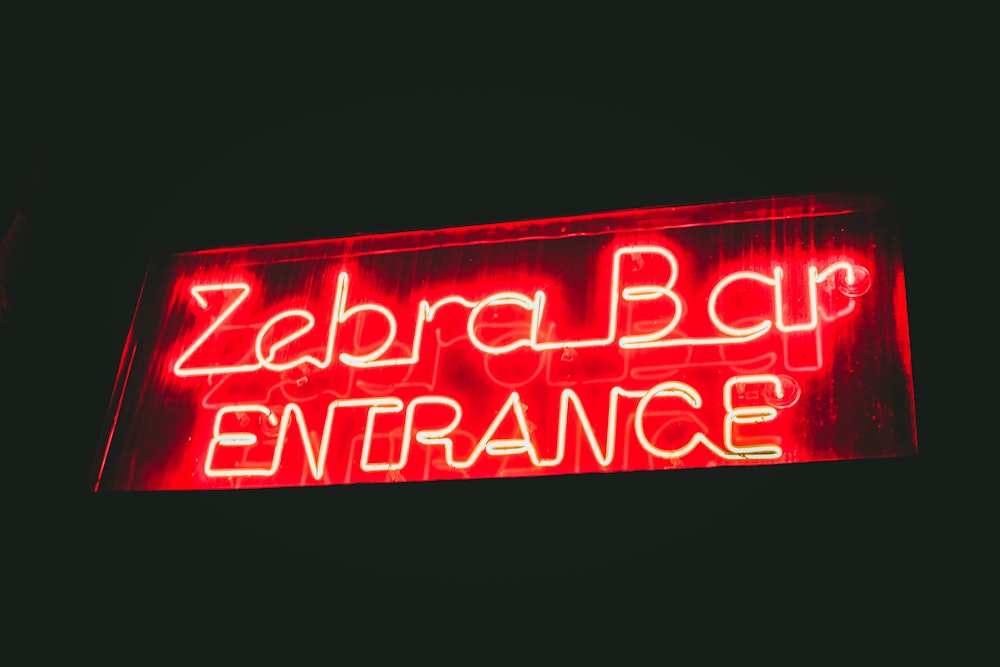 Zebra Bar Entrance signage