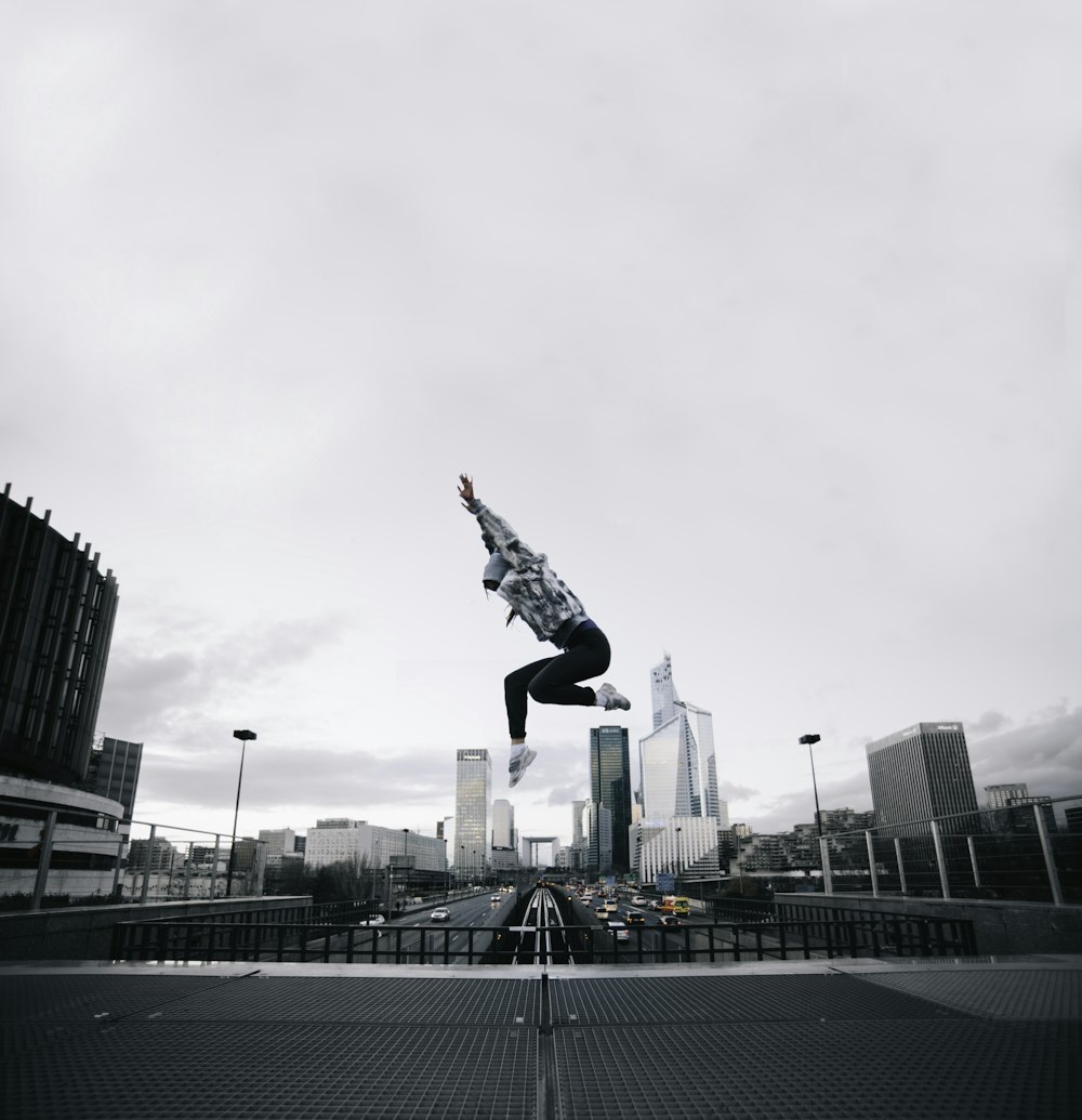 person taking a jump shot photo