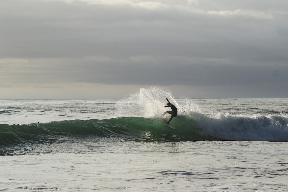 person surfing on sea waves during daytime