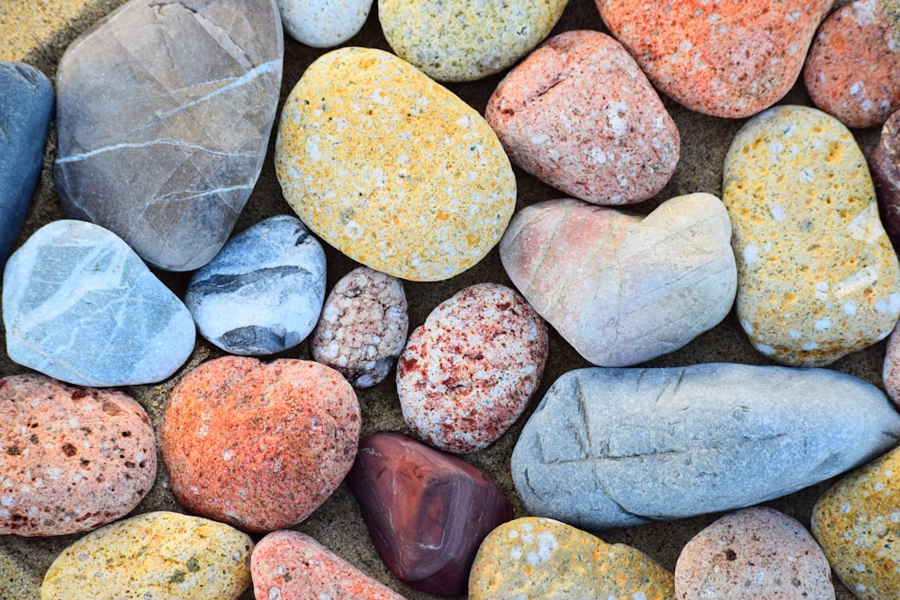 brown yellow and gray stones