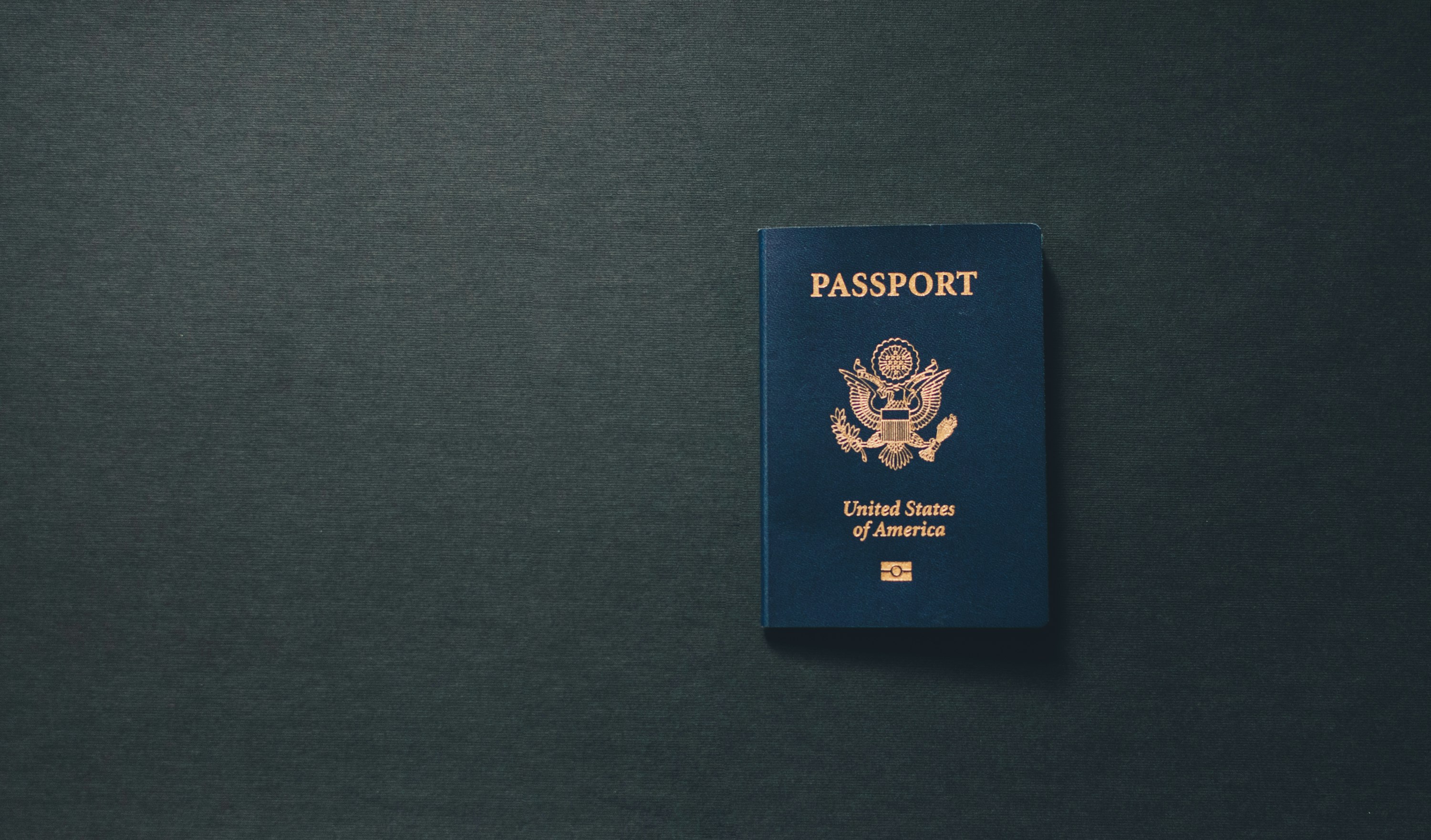 USA Passport on a Grey Background