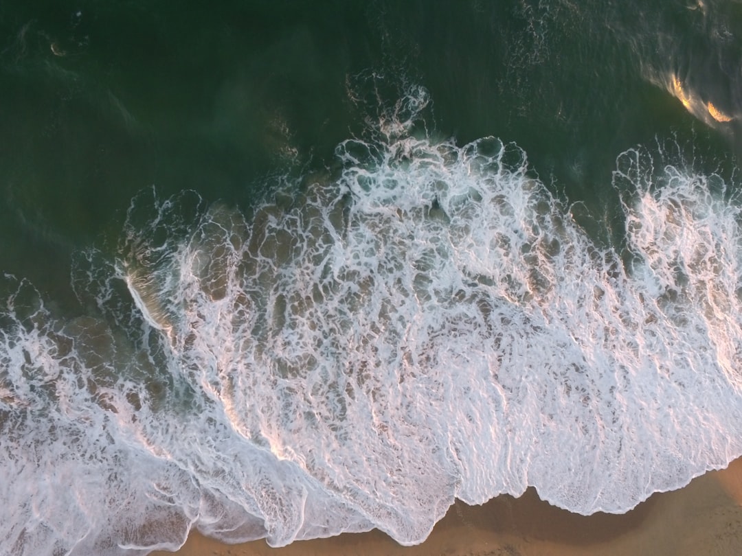 sea waves crashing on seashore