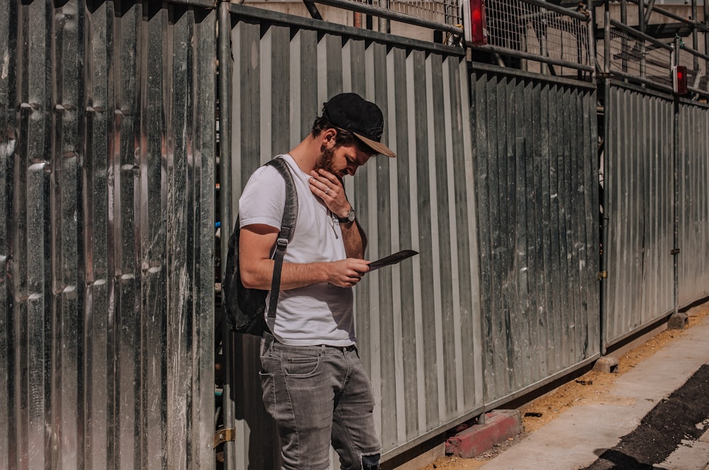 T-shirt blanc à col rond pour homme