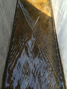 Clear water flowing through a modern treatment facility.