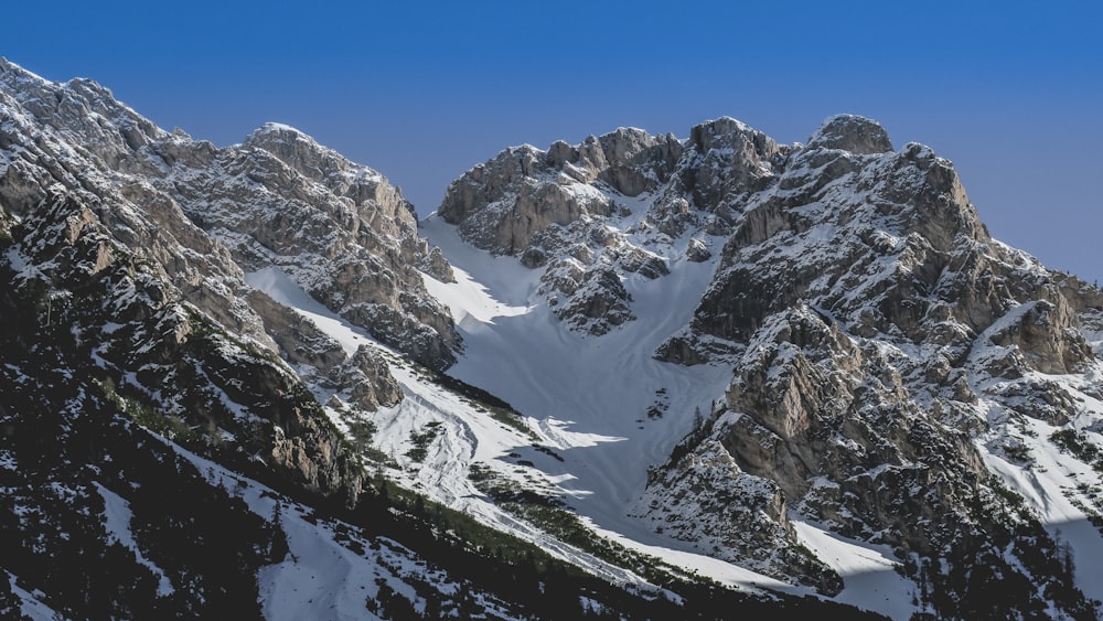 snow covered mountain during daytime