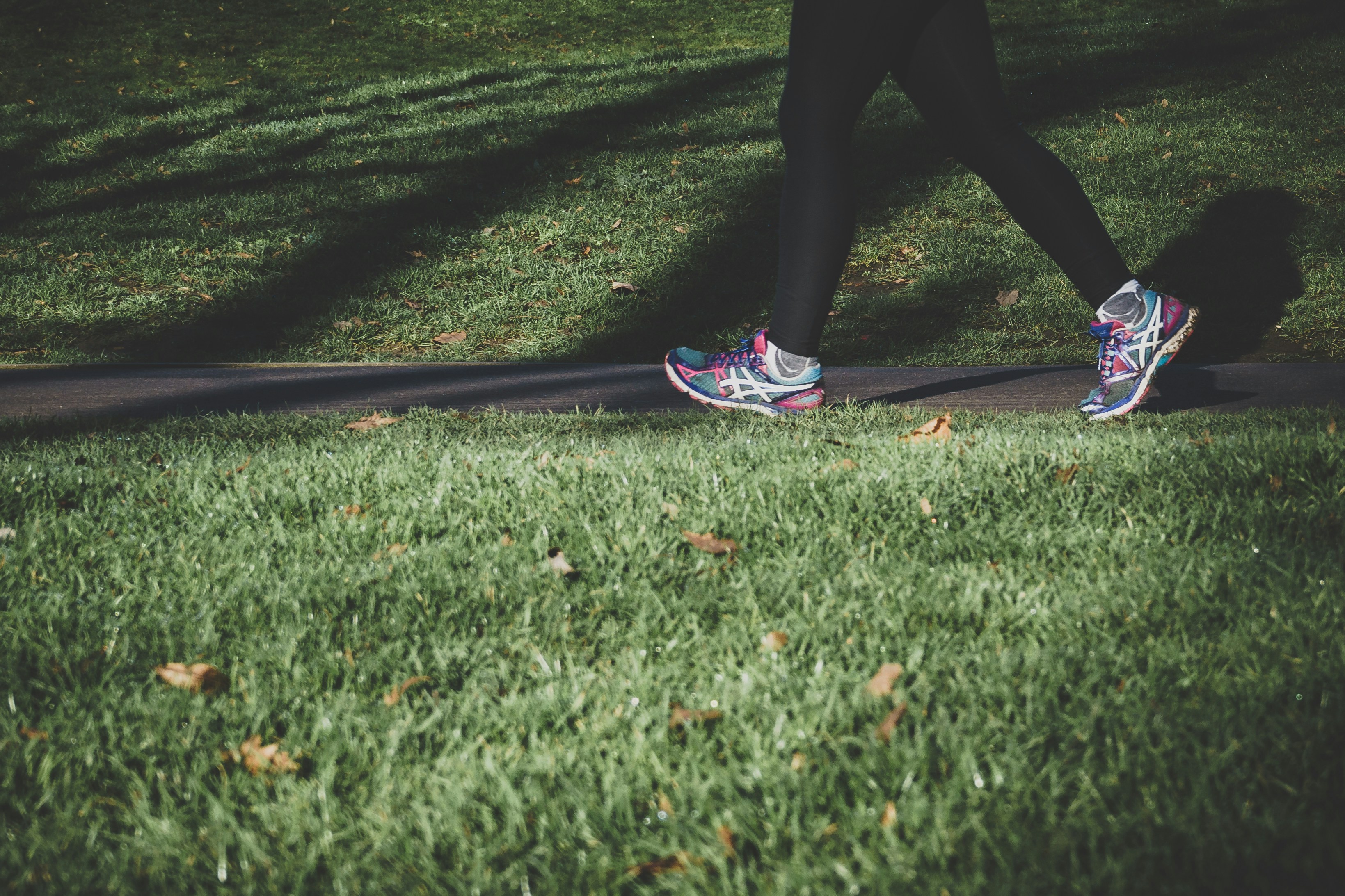 Lady running in a park in London
