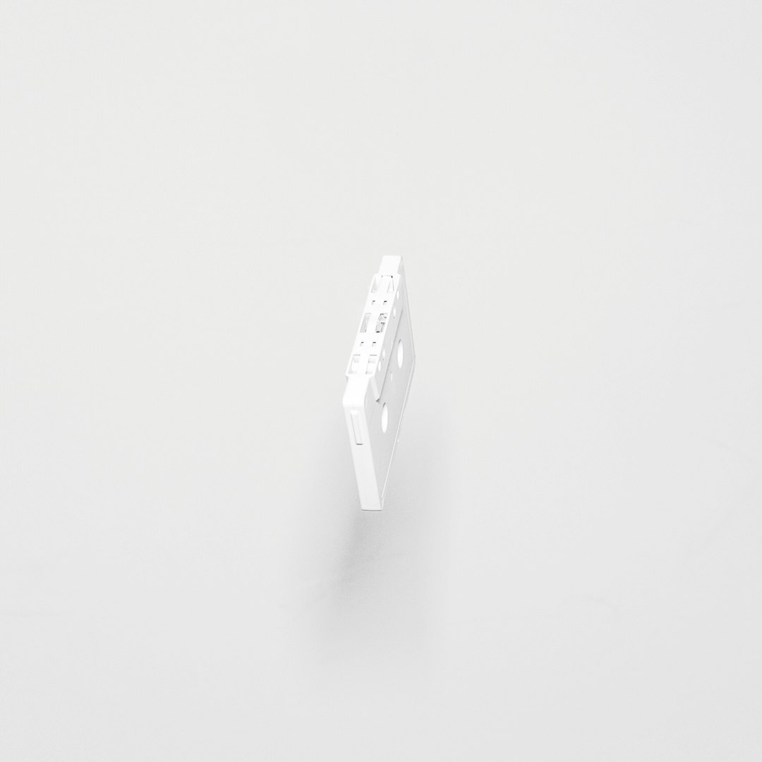 white cassette tape with white background