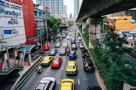road with assorted cars