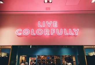 Lifestyle brand's colorful product display at a trendy retail store.