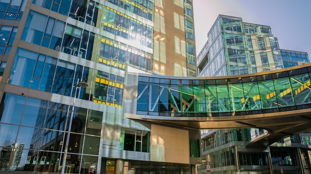 low angle photo of curtain wall building