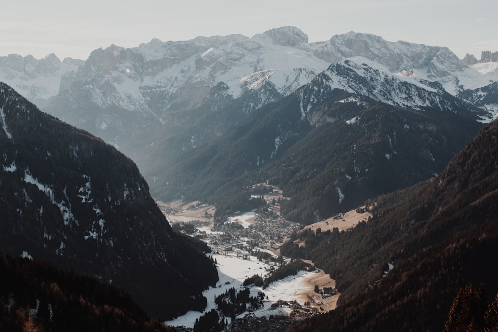 aerial photography of mountain partially covered with snow during daytime