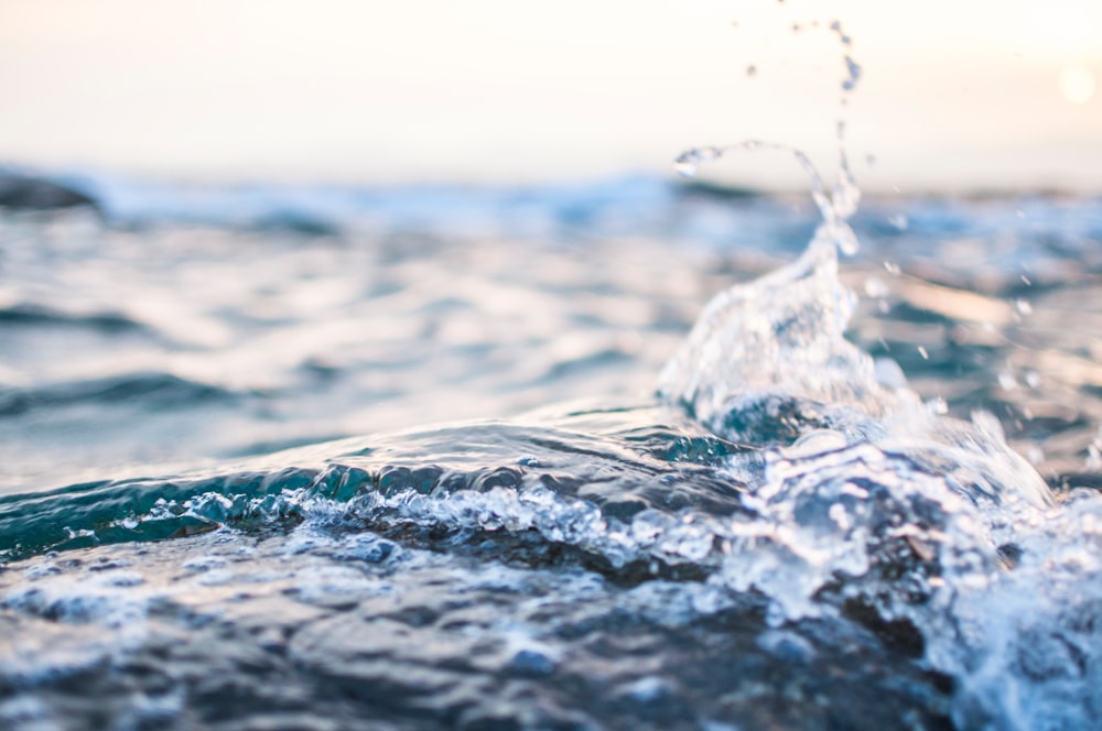 Ocean splashing on the rock at Kavourotrypes Beach
