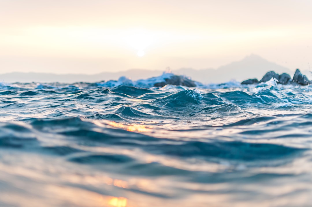 Ocean waves rippling at Kavourotrypes Beach