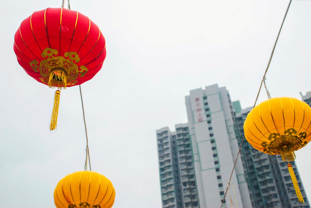 red and yellow paper lantern