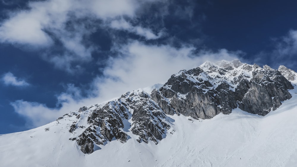 snow capped mountain under blue sky