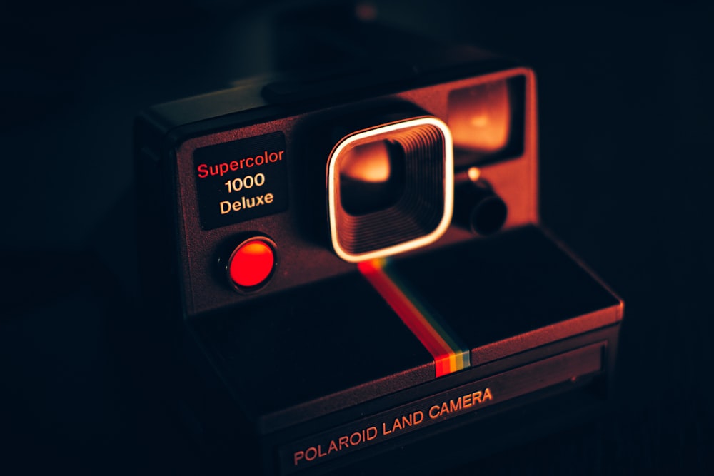 black Polaroid land camera