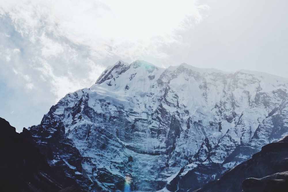 aerial photography of snow-capped mountain