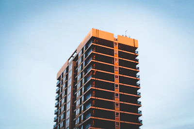 Elegant residential building exterior captured on a sunny day.