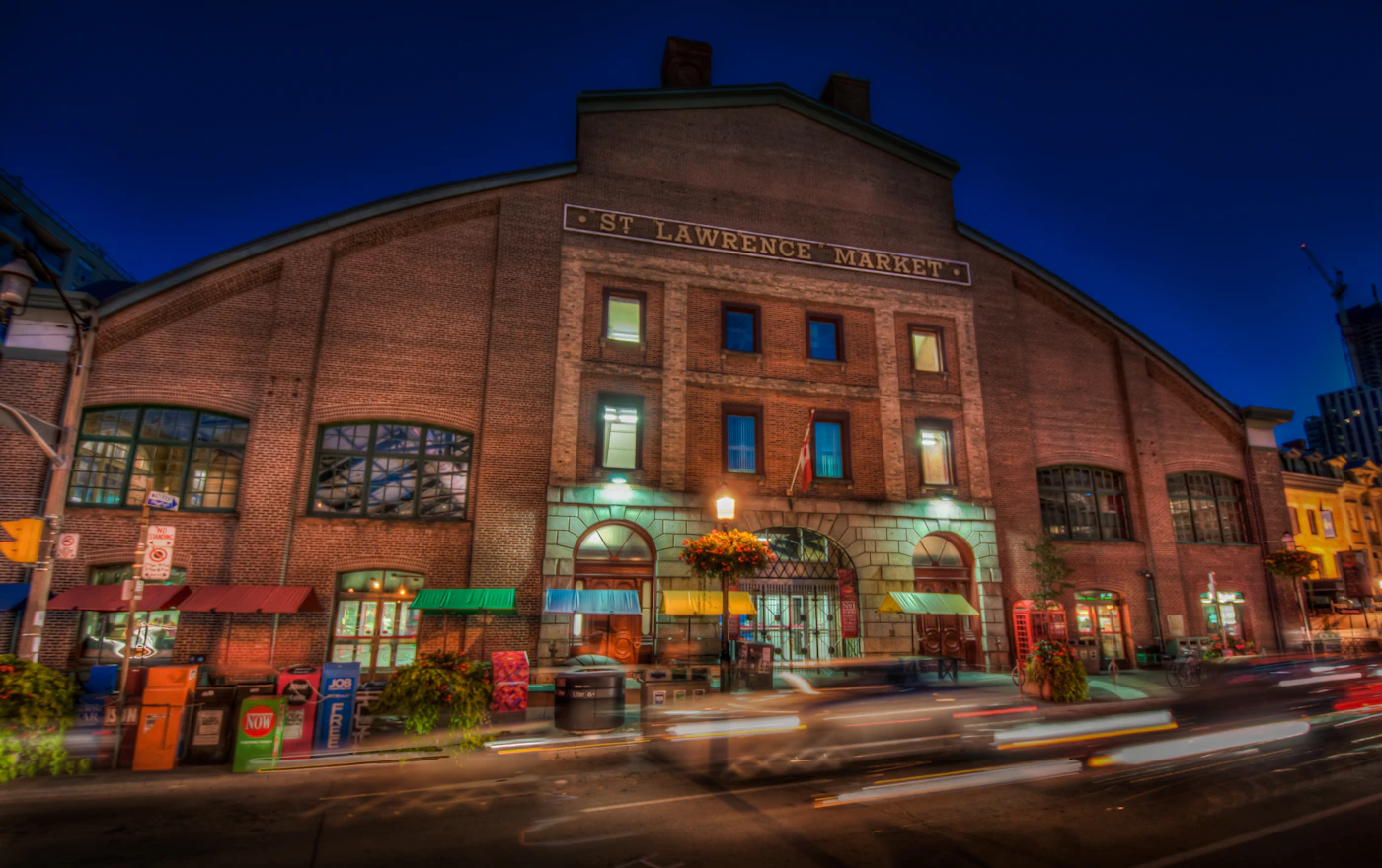 The Distillery District in Toronto — Victorian red-brick warehouses and cobblestone lanes forming a pedestrian heritage precinct