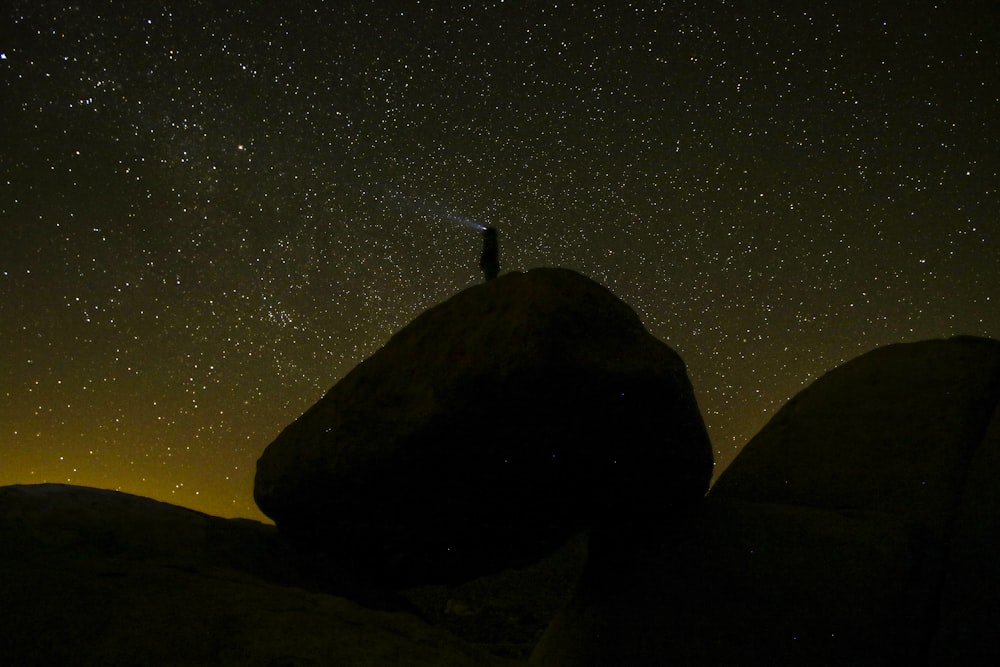 silhouette of rock