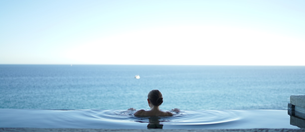 woman in water pool