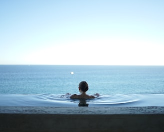 woman in water pool