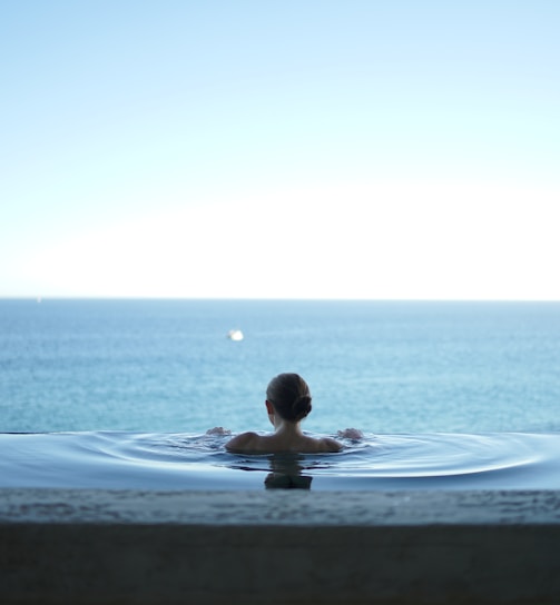 woman in water pool