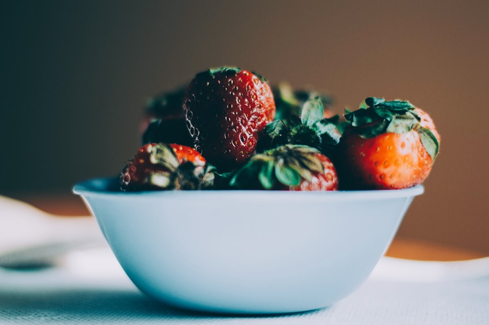 bunch of strawberries in bowl