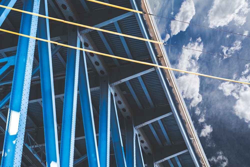 blue metal framed building