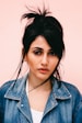 woman wearing blue denim jacket