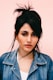 woman wearing blue denim jacket