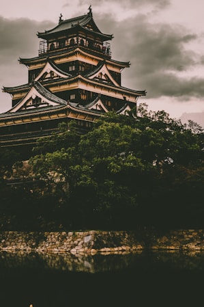 beige and black concrete castle