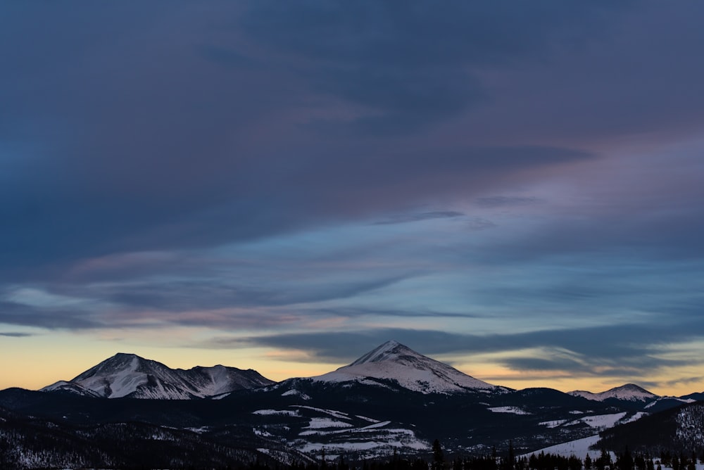 landscape photography of mountain ranges