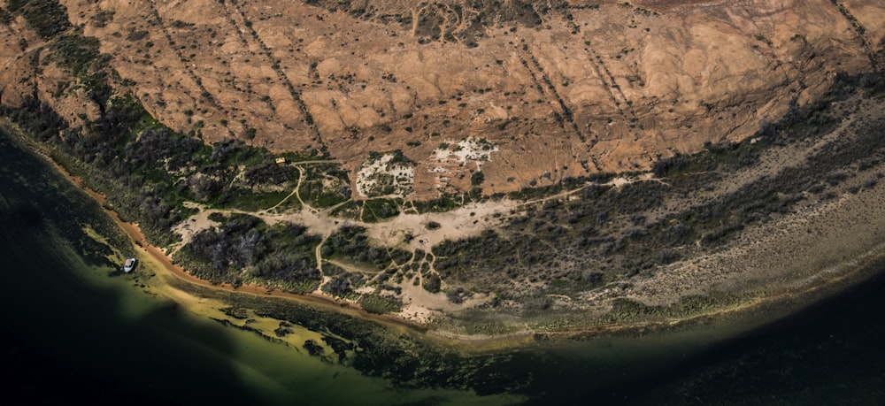 fotografia aérea de montanhas e árvores