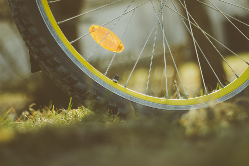 photo of bicycle rim and tire