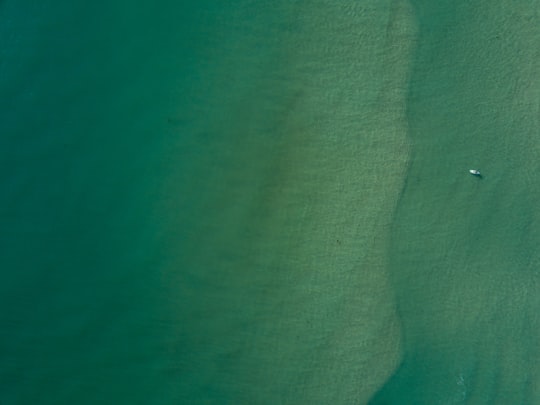 bird's eye view of boat on body of water in Carpinteria United States