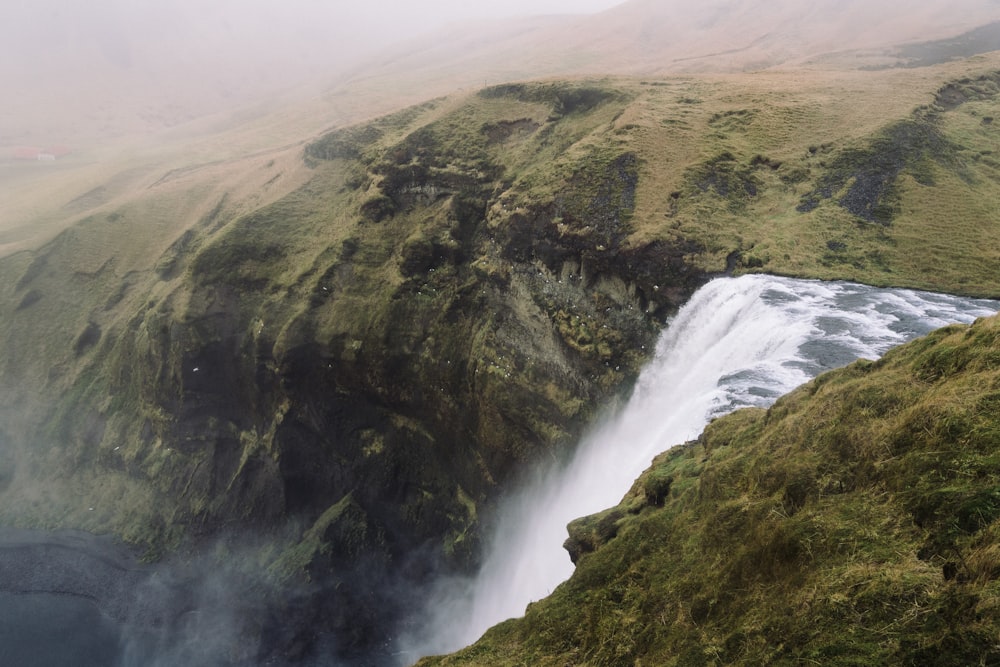 landscape photo of waterfalls