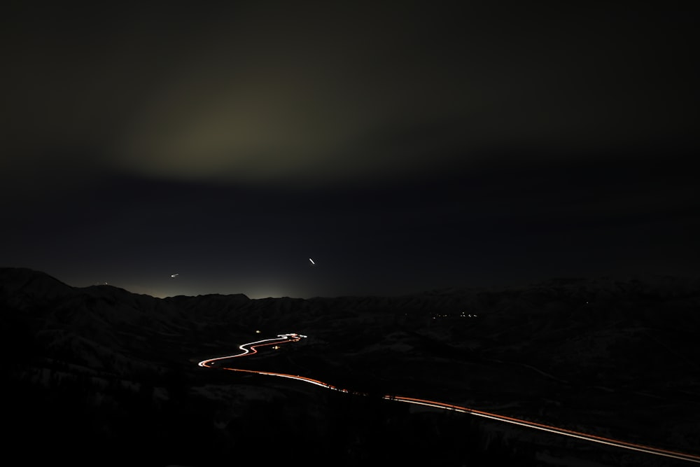 road during night time