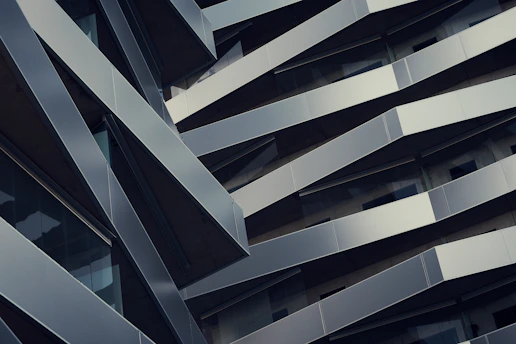 Contemporary architectural detail of a glass tower