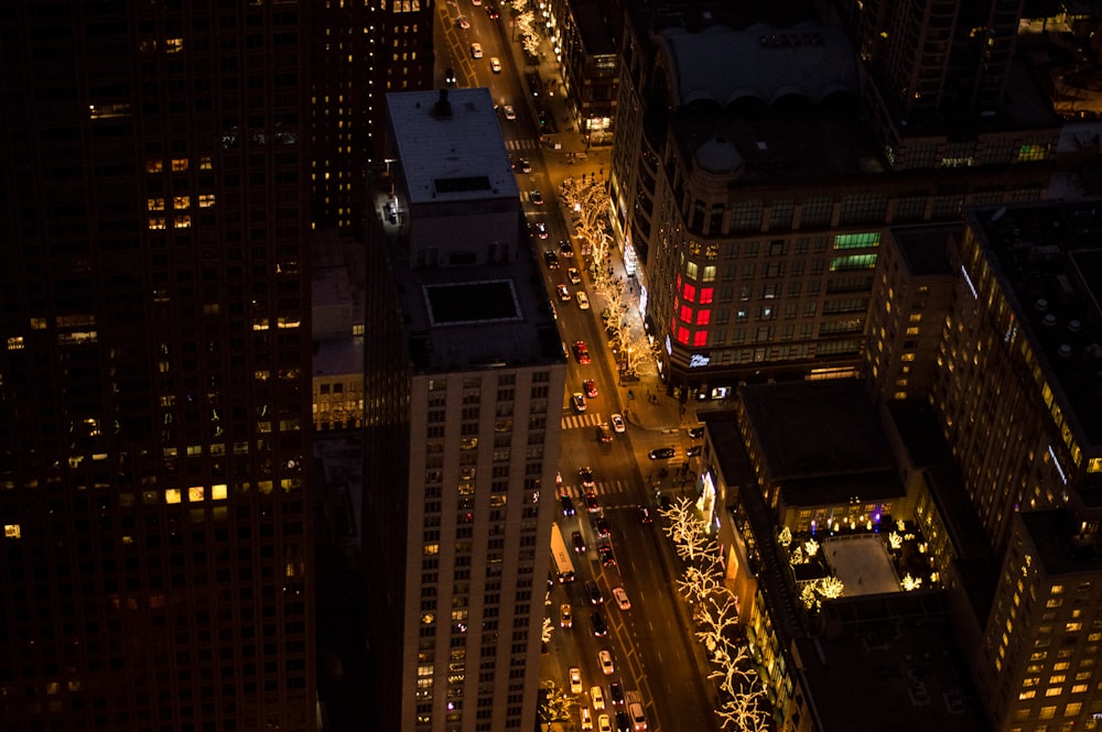 aerial view of high-rise buildings