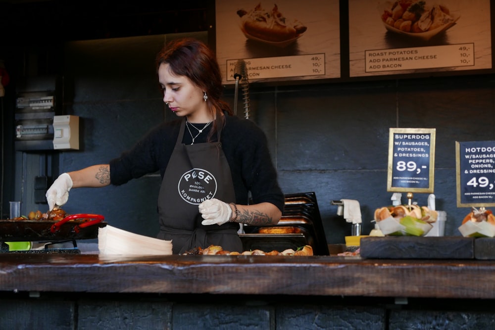 woman cooking at the kitchen