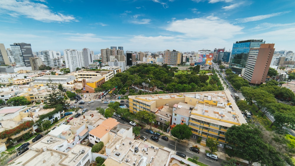 aerial photography of city buildings