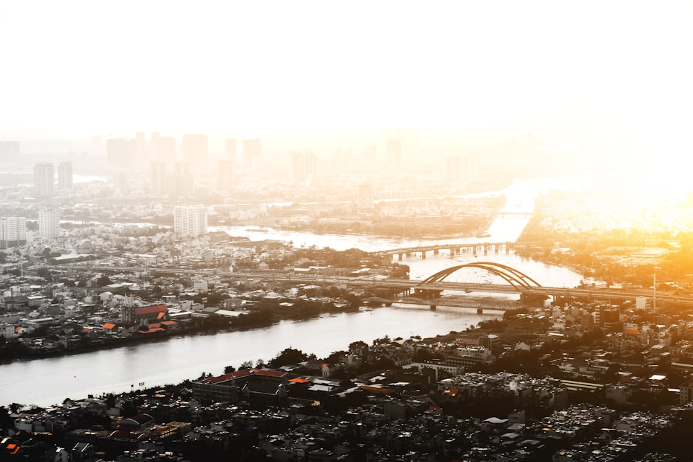 aerial photograph of a cityscape