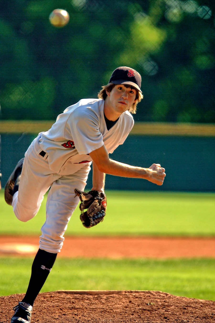 Baseball pitcher on the mound